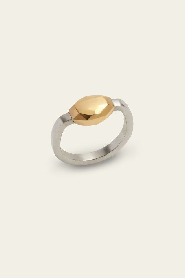 ports 1961 MAXI PEBBLE RING GOLD & SILVER