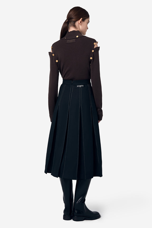 Ports 1961 MINIMALIST CUTS SKIRT BLACK