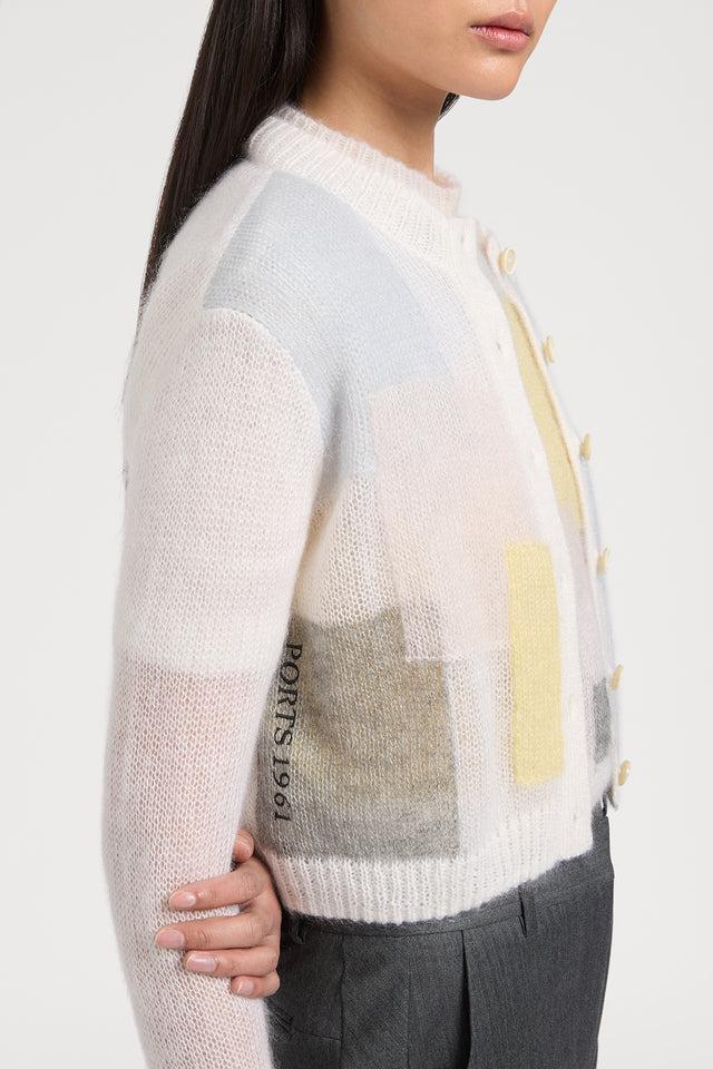 Ports 1961 MOHAIR SILK KNITWEAR 001-MULTI WHITE