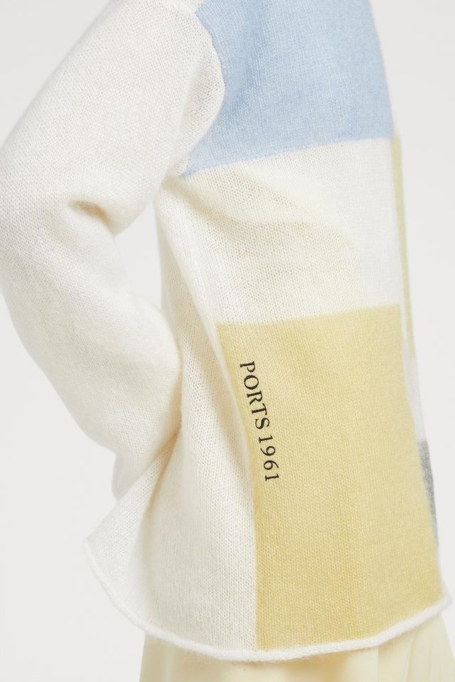 Ports 1961 MOHAIR SILK KNITWEAR 001-MULTI WHITE