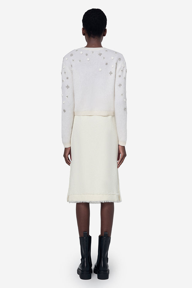Ports 1961 MOHAIR SILK V-NECK KNITWEAR IVORY