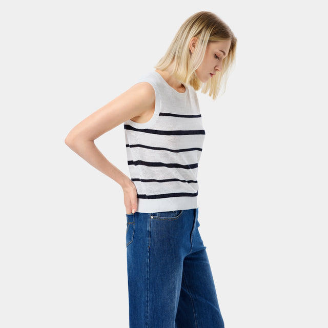 Ports 1961 MONOCHROME CHIC TOP CREAM STRIPE