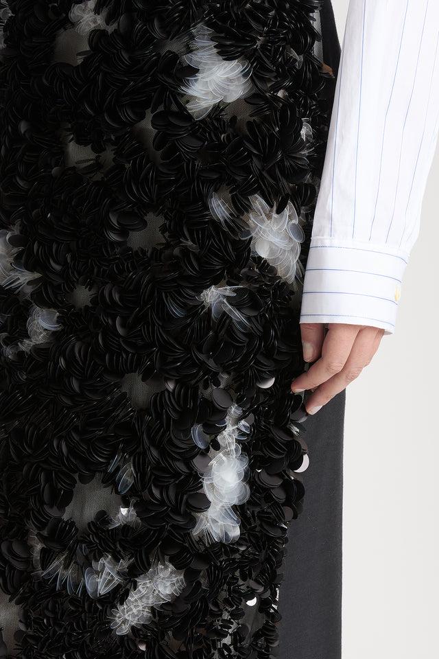 Ports 1961 MONOCHROME SEQUIN SKIRT 999-BLACK