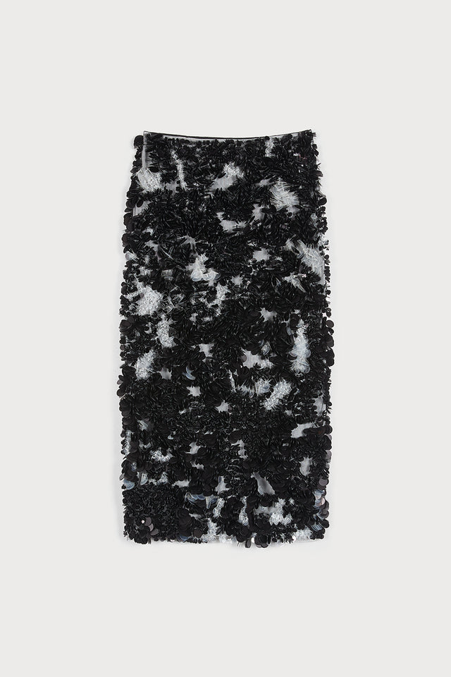 ports 1961 MONOCHROME SEQUIN SKIRT 999-BLACK