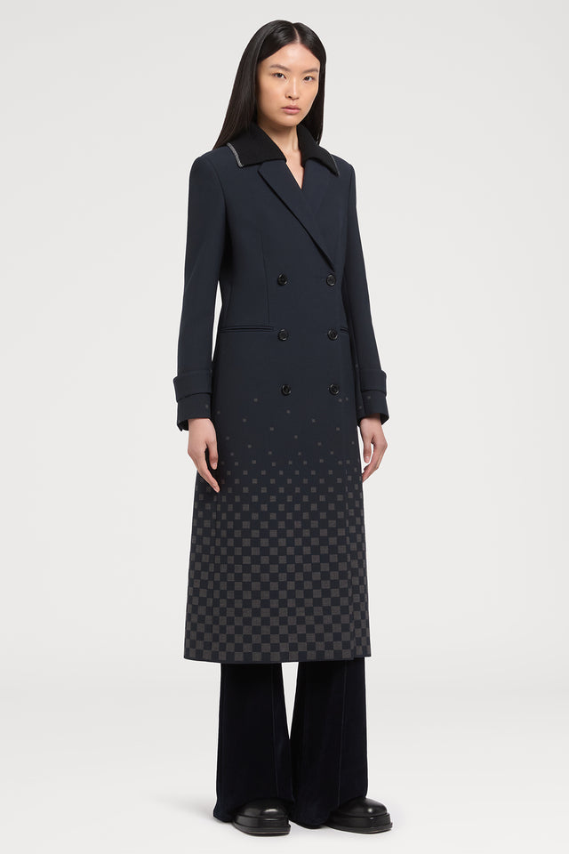 Ports 1961 NAVY CHECKED COAT 09M-NAVY CHECK