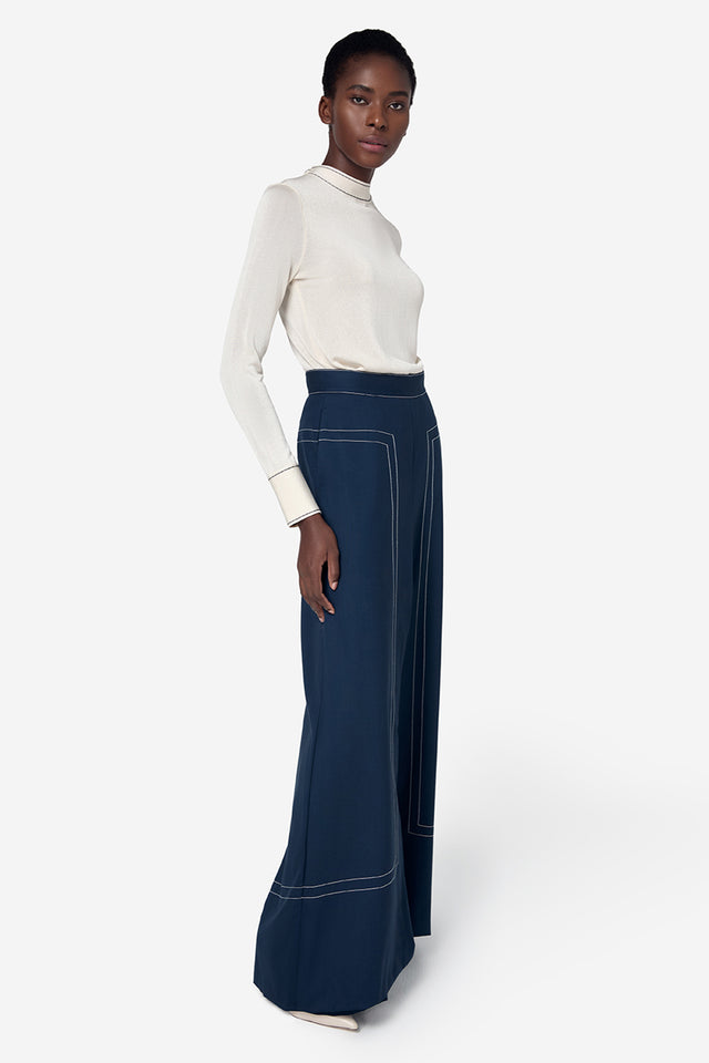 Ports 1961 NAVY WHITE STITCHING TROUSERS NAVY