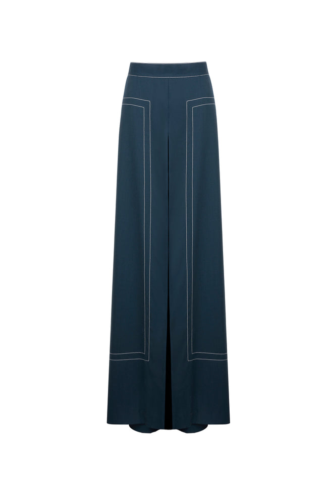 ports 1961 NAVY WHITE STITCHING TROUSERS NAVY