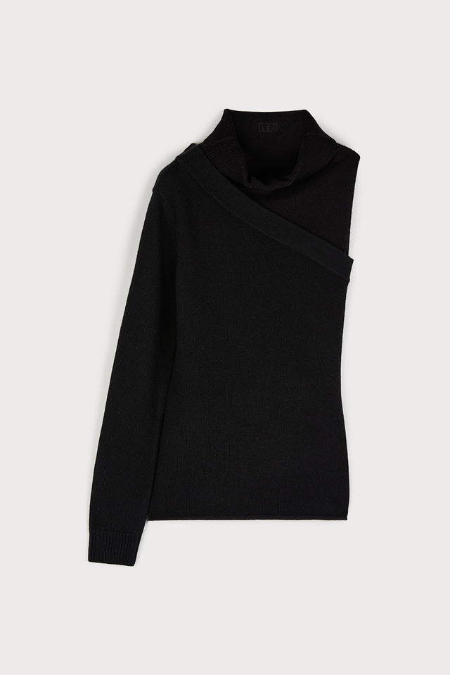 ports 1961 ONE-SHOULDER KNITWEAR 999-BLACK