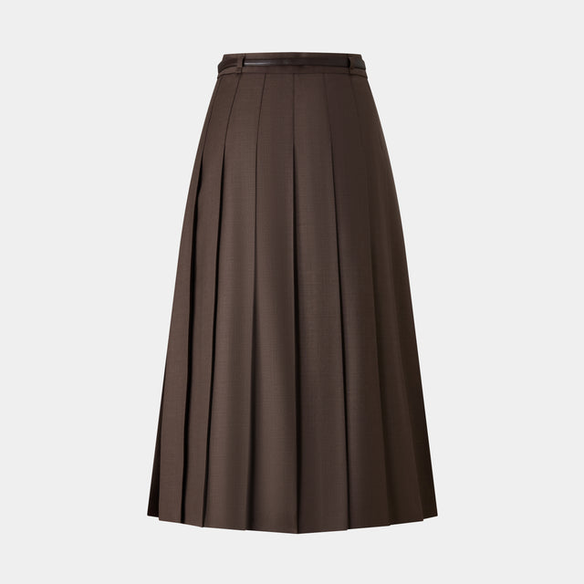 Ports 1961 PLEATED BELT SKIRT CHOCOLATE TORTE