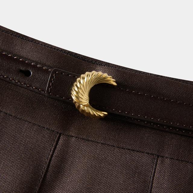 Ports 1961 PLEATED BELT SKIRT CHOCOLATE TORTE