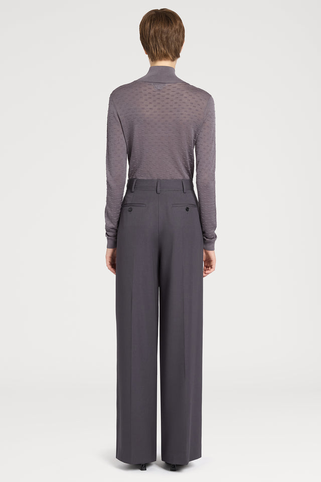 Ports 1961 PLEATED GREY TROUSERS 976-IRON