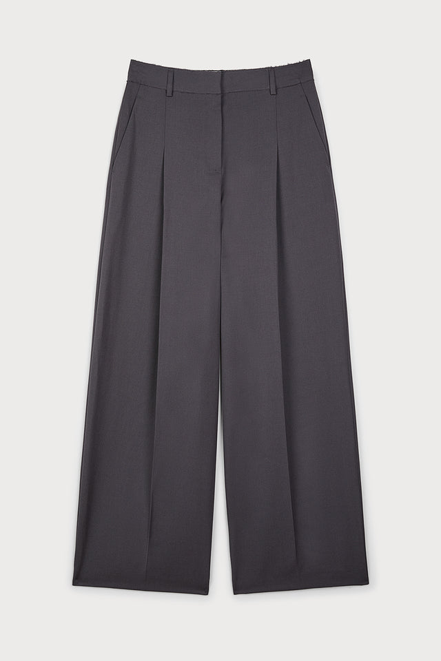 ports 1961 PLEATED GREY TROUSERS 976-IRON