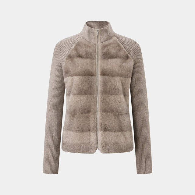 ports 1961 QUILTED MINK FUR JACKET LATTE