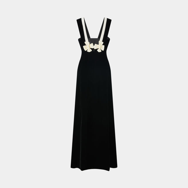 Ports 1961 RETRO BACK BOW GOWN BLACK