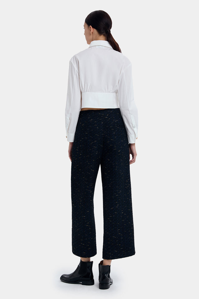 Ports 1961 RETRO P PINS CROPPED WHITE SHIRT CREAM