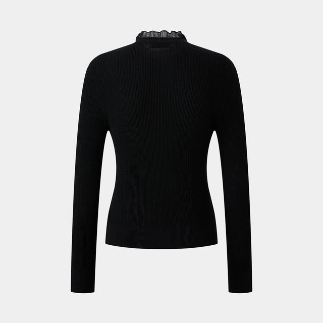 Ports 1961 RUFFLE TURTLENECK KNITWEAR BLACK