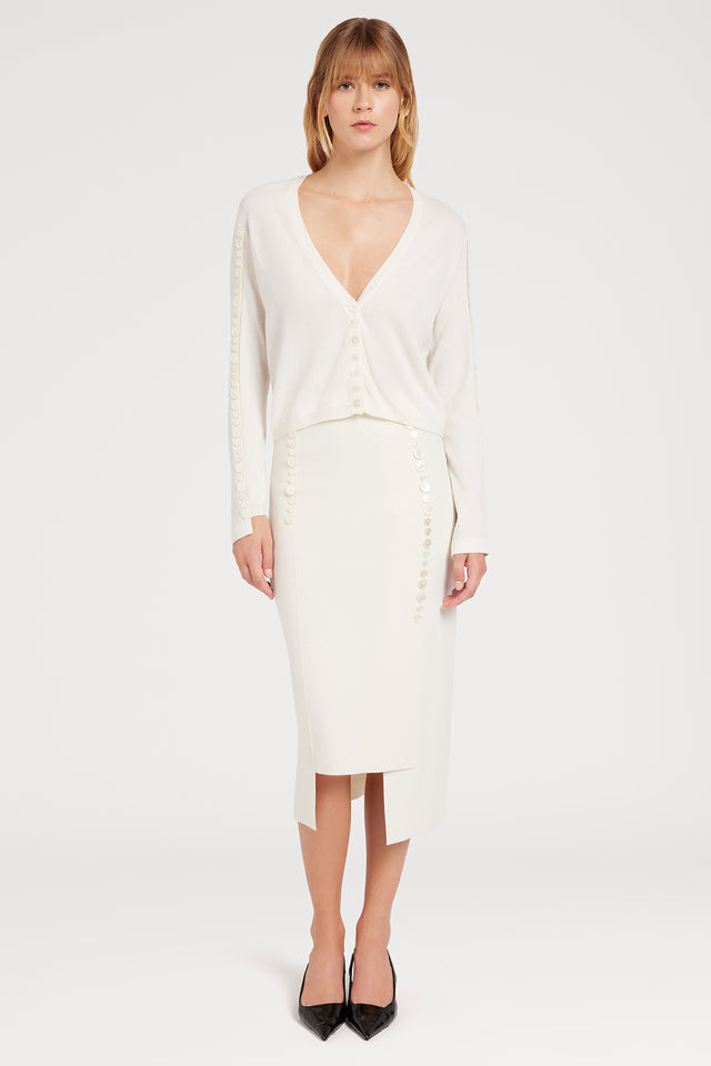 Ports 1961 SIDE BUTTONS WHITE SKIRT 171-IVORY