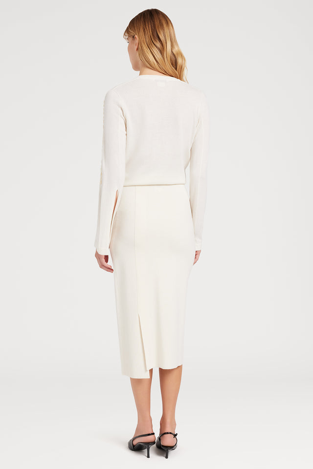 Ports 1961 SIDE BUTTONS WHITE SKIRT 171-IVORY