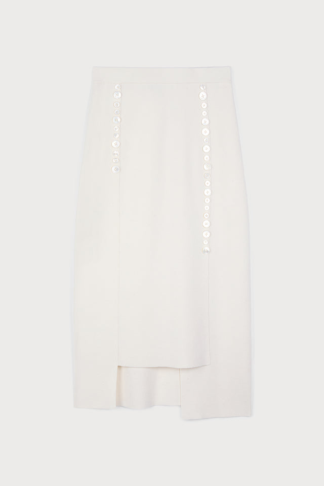 ports 1961 SIDE BUTTONS WHITE SKIRT 171-IVORY