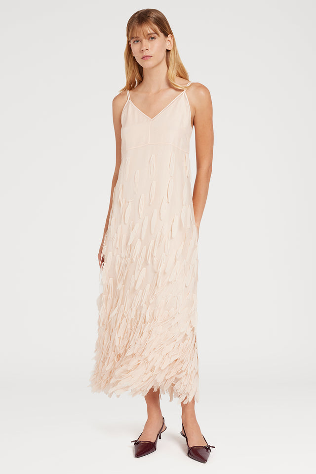 Ports 1961 SILK FEATHER DRESS 205-NUDE