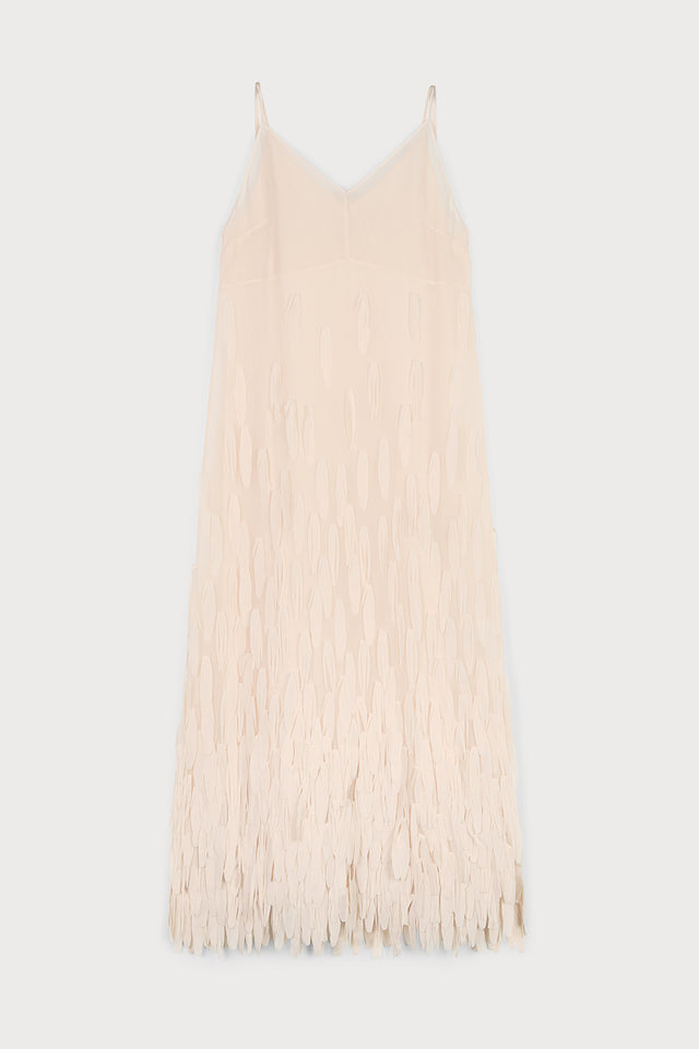 ports 1961 SILK FEATHER DRESS 205-NUDE