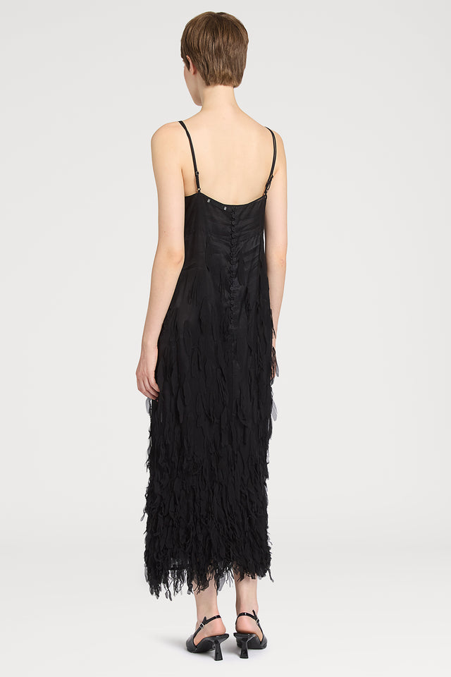 Ports 1961 SILK FEATHER DRESS 999-BLACK