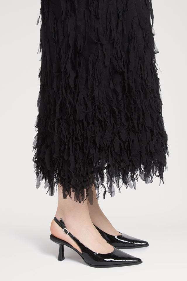 Ports 1961 SILK FEATHER DRESS 999-BLACK