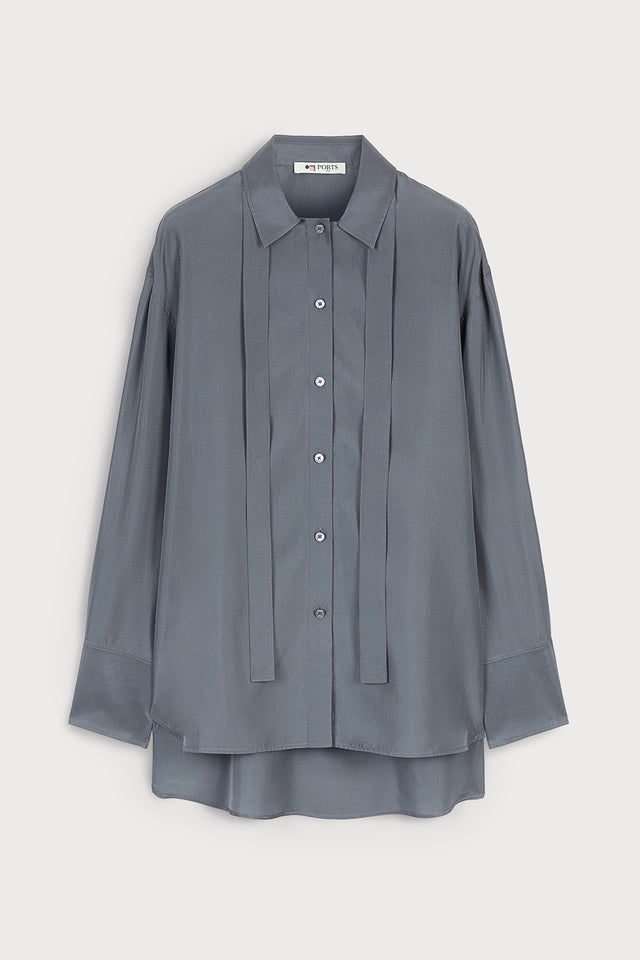 ports 1961 SILK TIE SHIRT 946-SMOG