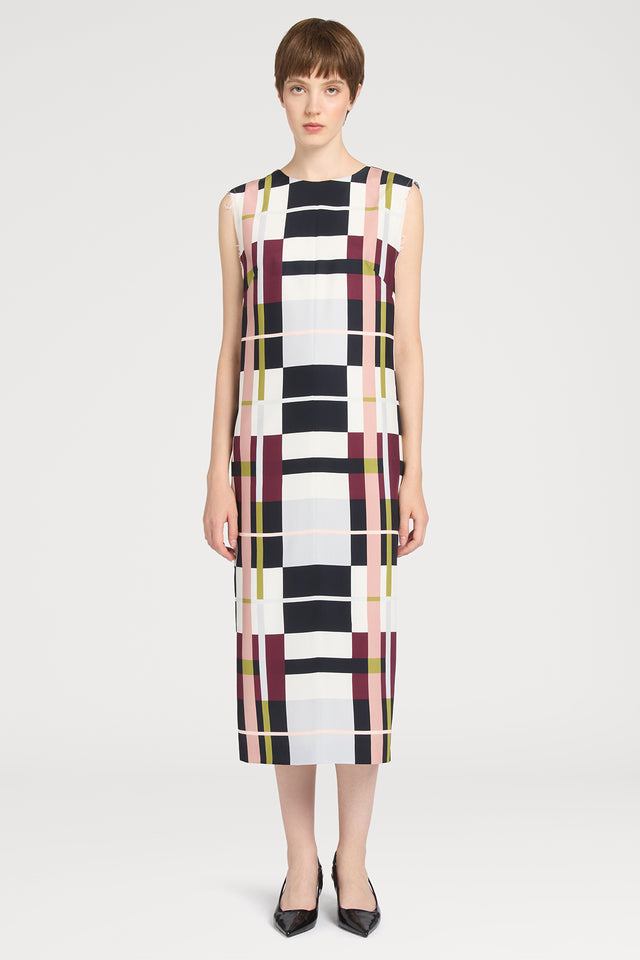 Ports 1961 SLEEVELESS CHECKED DRESS P92-CHECK BIG