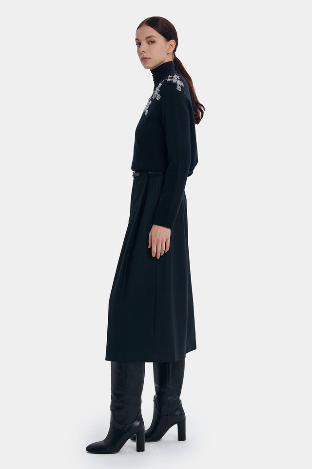 Ports 1961 SNOWFLAKE WOOL CASHMERE KNITWEAR BLACK