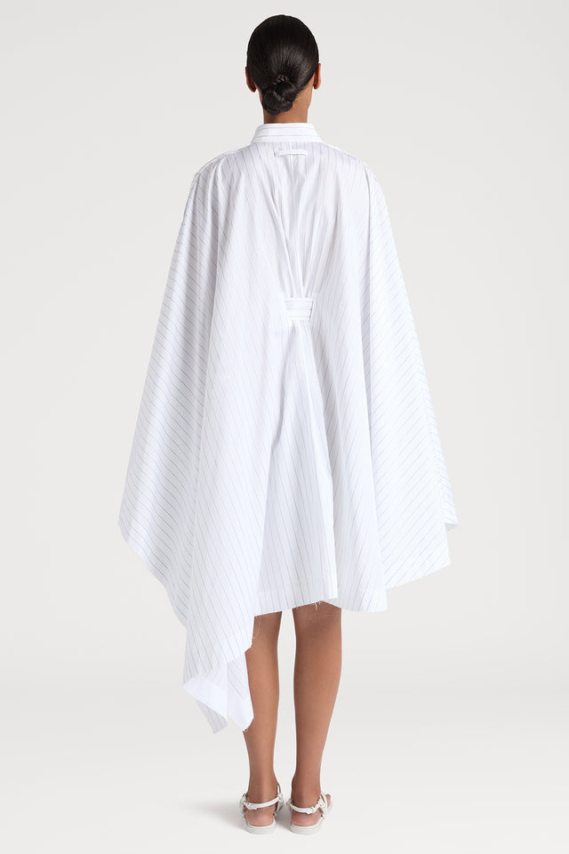 Ports 1961 STRIPE SHIRT DRESS 018-WHT&BLUE