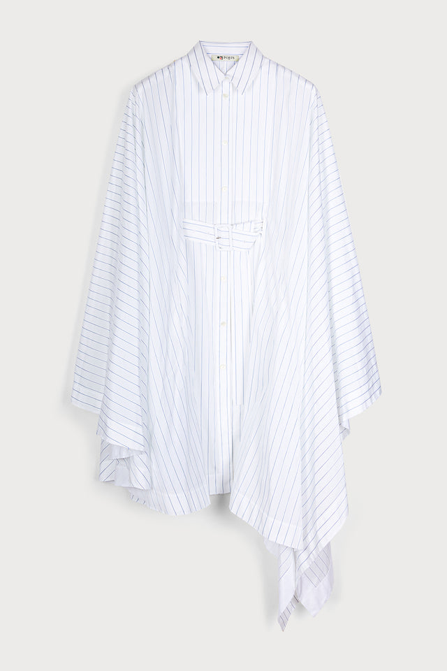 ports 1961 STRIPE SHIRT DRESS 018-WHT&BLUE
