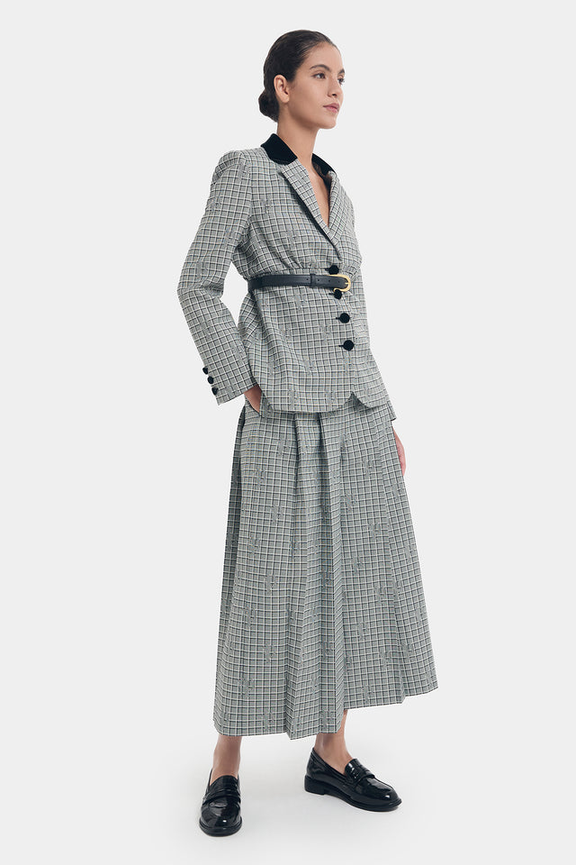 Ports 1961 STYLISH CHECKED PANTS BLK WHT CHECK
