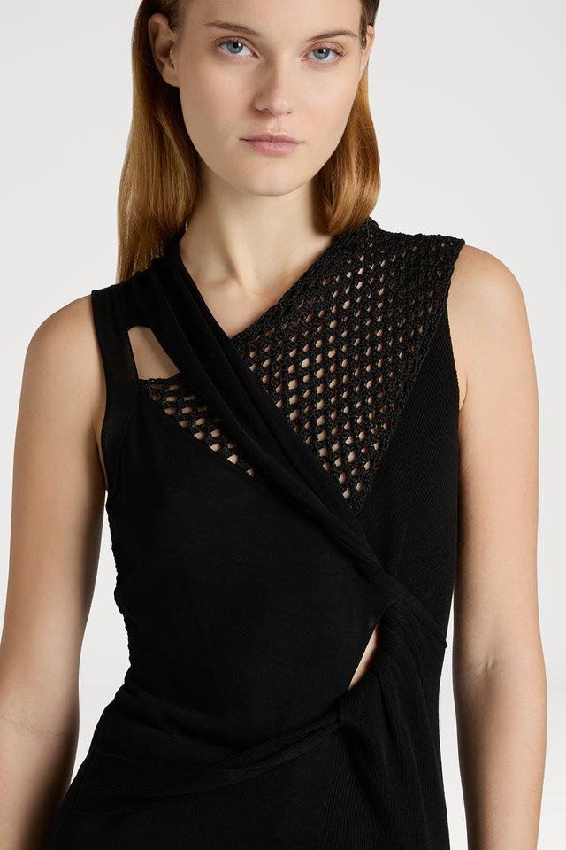 Ports 1961 SYMBOLIZES WEAVING KNIT TOP 999-BLACK