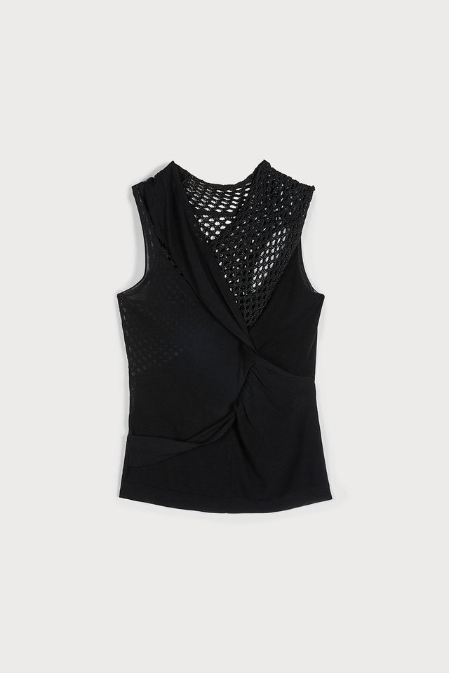 ports 1961 SYMBOLIZES WEAVING KNIT TOP 999-BLACK