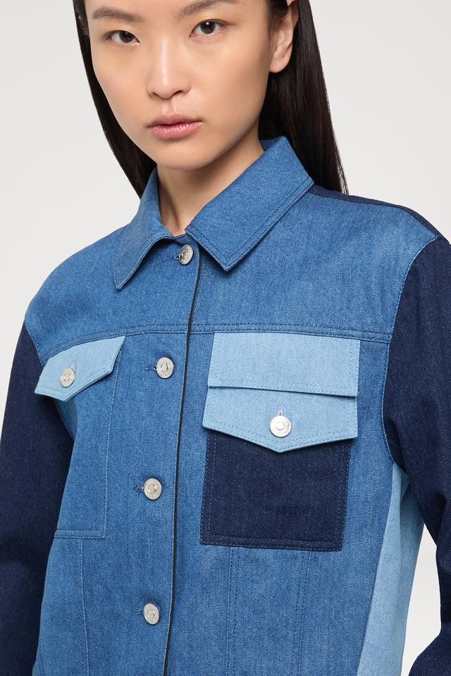 Ports 1961 THREE TONE DENIM JACKET 08G-BLUE MIX