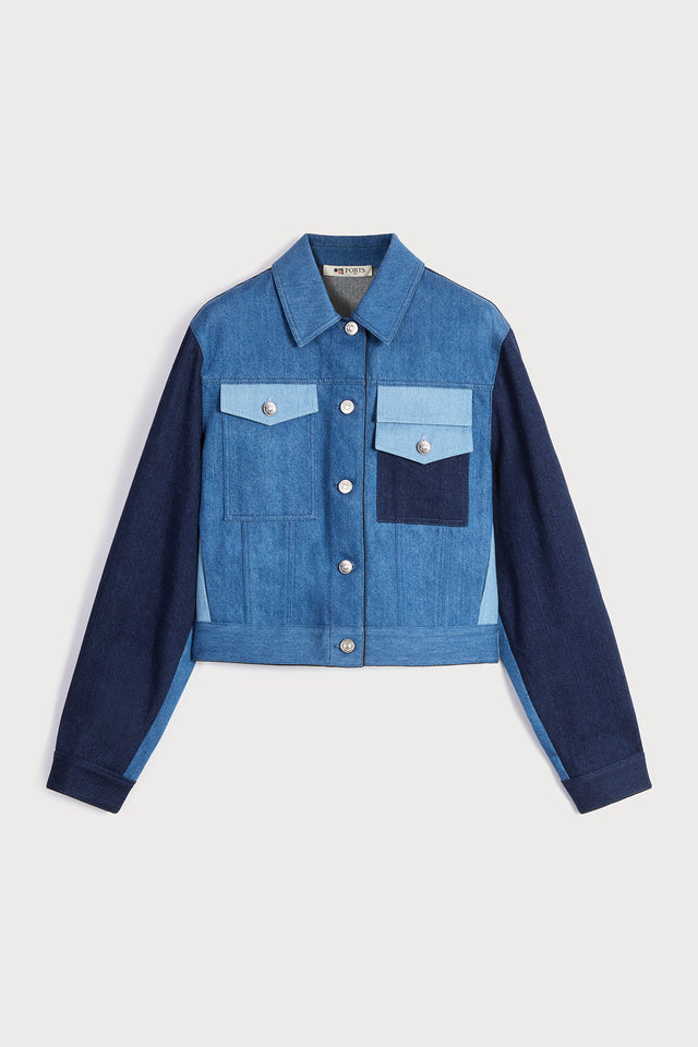 ports 1961 THREE TONE DENIM JACKET 08G-BLUE MIX