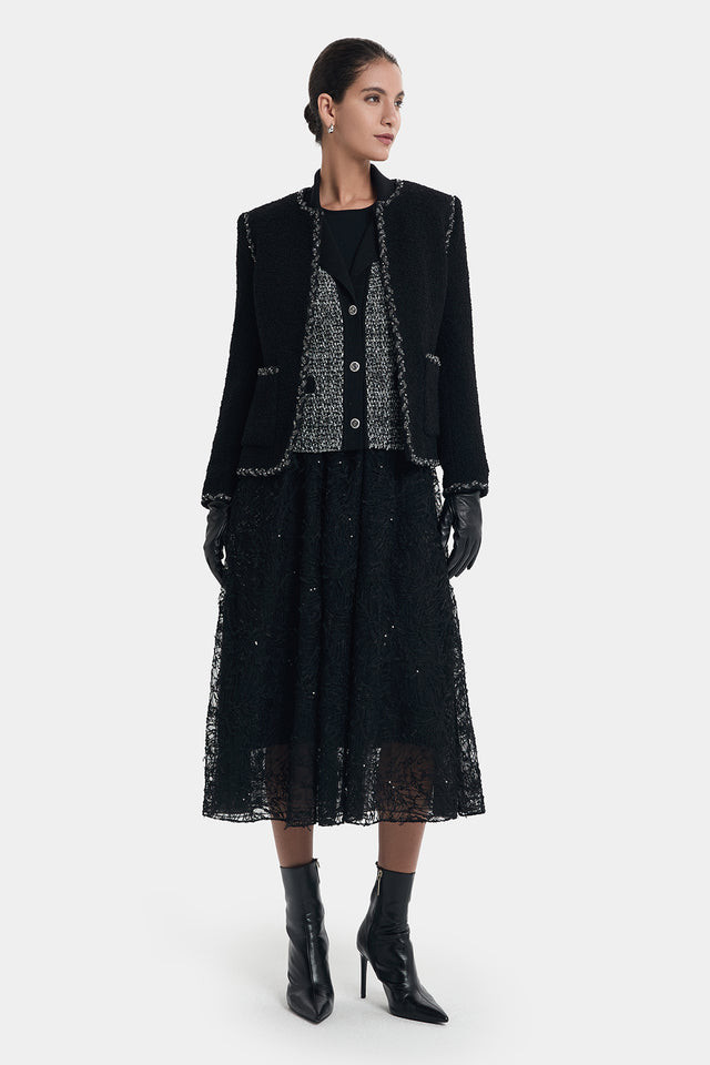 Ports 1961 TIMELESS CHIC TWEED JACKET BLACK