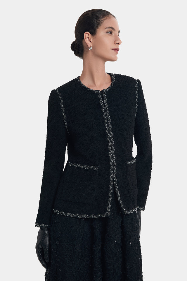 Ports 1961 TIMELESS CHIC TWEED JACKET BLACK