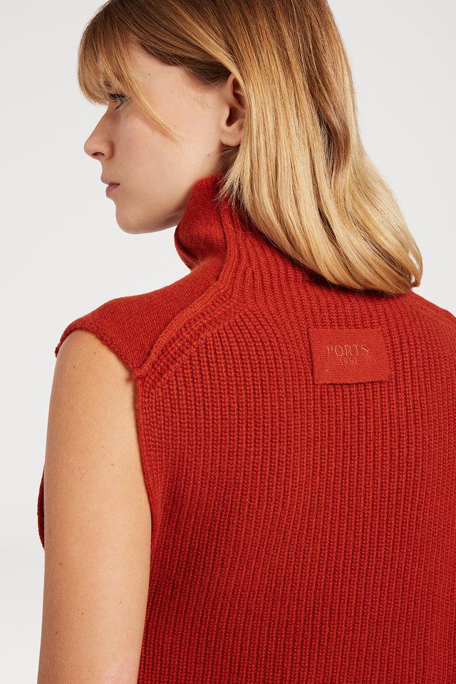 Ports 1961 TURTLENECK CAPE SWEATER 429-OCHER