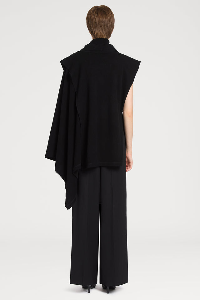 Ports 1961 TURTLENECK CAPE SWEATER 999-BLACK