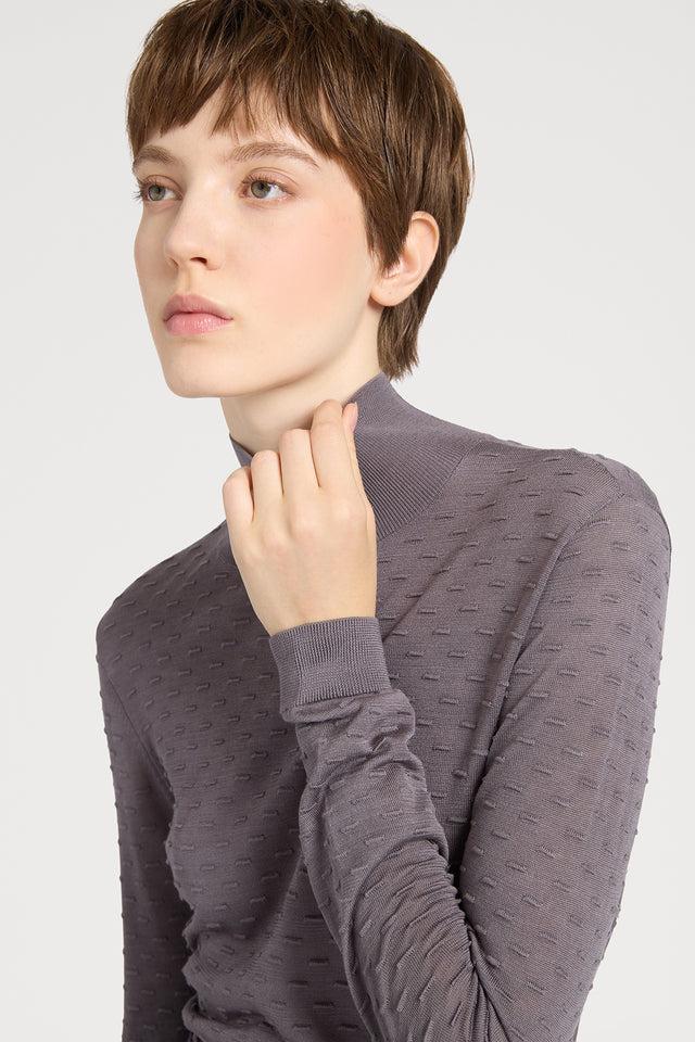 Ports 1961 TURTLENECK SILK SWEATER 574-TEA BROWN