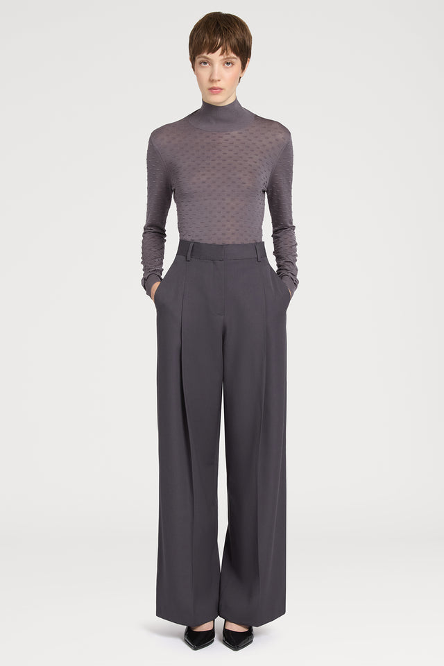 Ports 1961 TURTLENECK SILK SWEATER 574-TEA BROWN