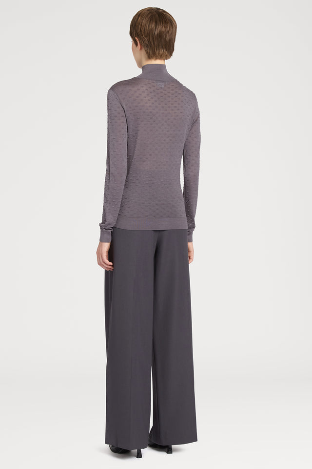 Ports 1961 TURTLENECK SILK SWEATER 574-TEA BROWN