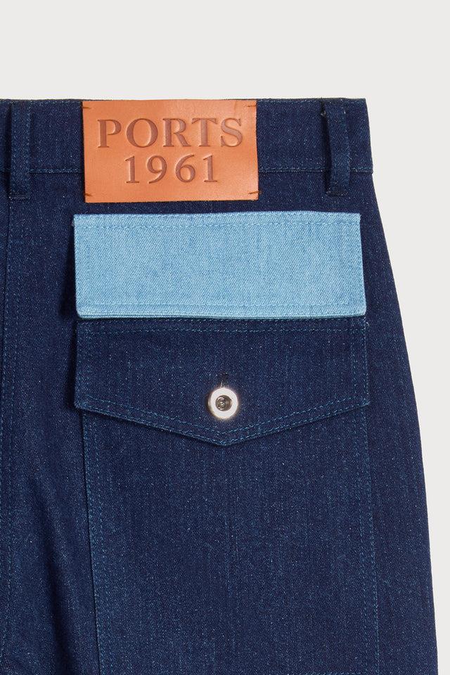Ports 1961 TWO-TONE DENIM JEANS 08G-BLUE MIX