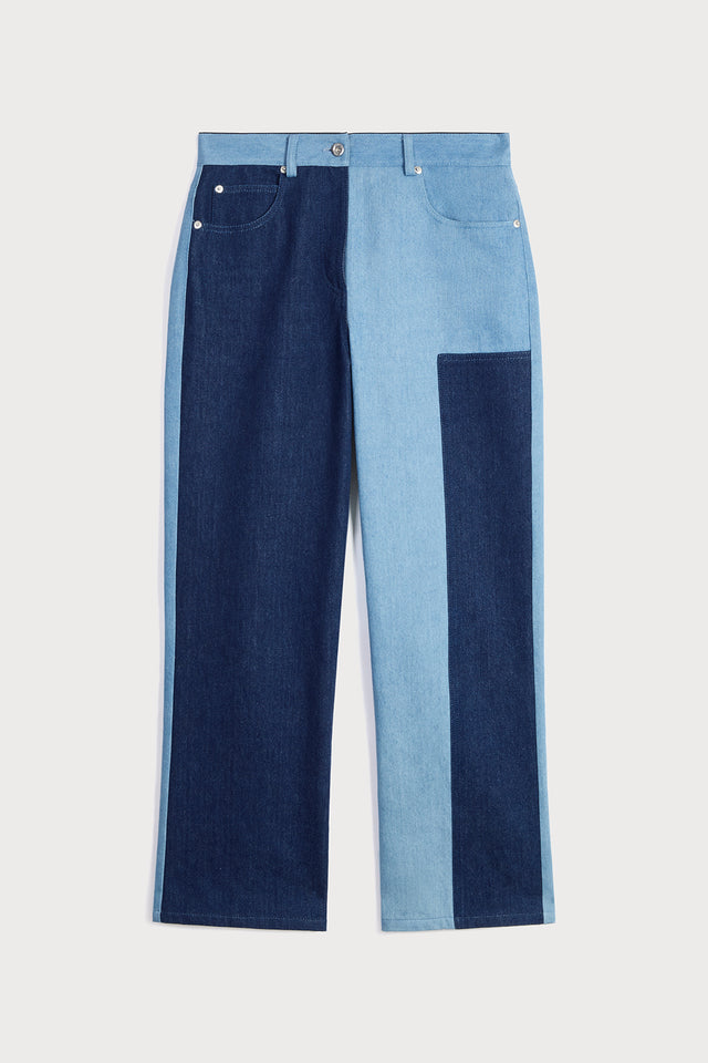 ports 1961 TWO TONE DENIM JEANS 08G-BLUE MIX