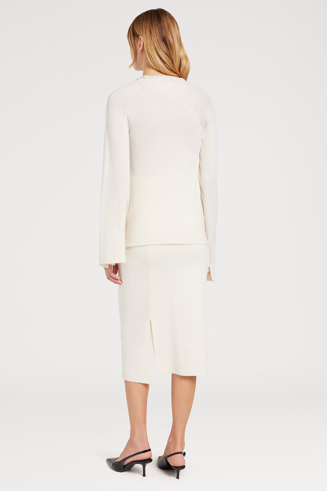 Ports 1961 WHITE BUTTONS SLEEVE KNITWEAR 171-IVORY