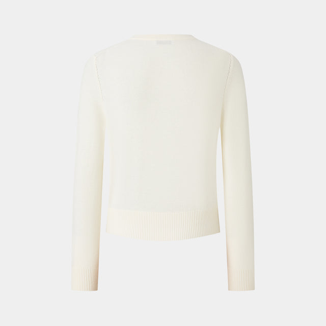 Ports 1961 WHITE FLORAL CARDIGAN CREAM