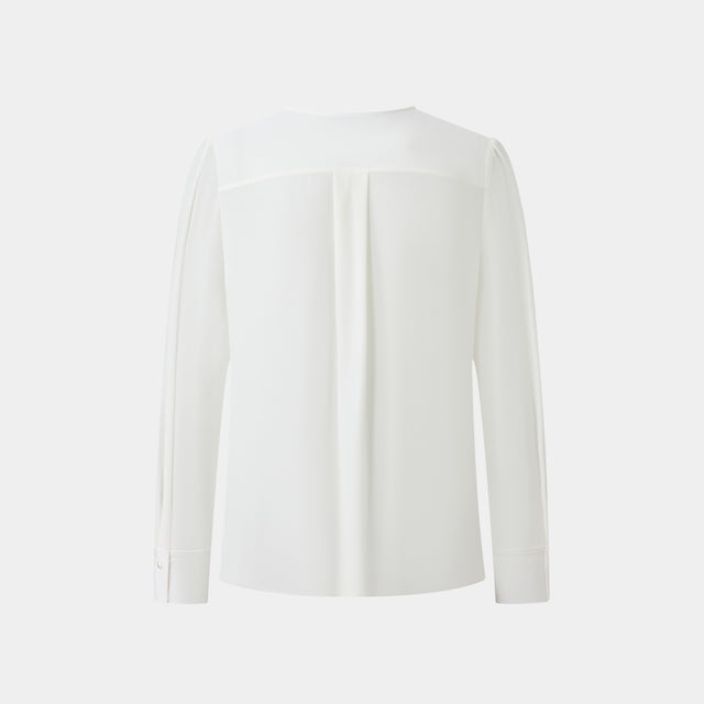 Ports 1961 WHITE FLORAL PANEL SHIRT CANNOLI CREAM