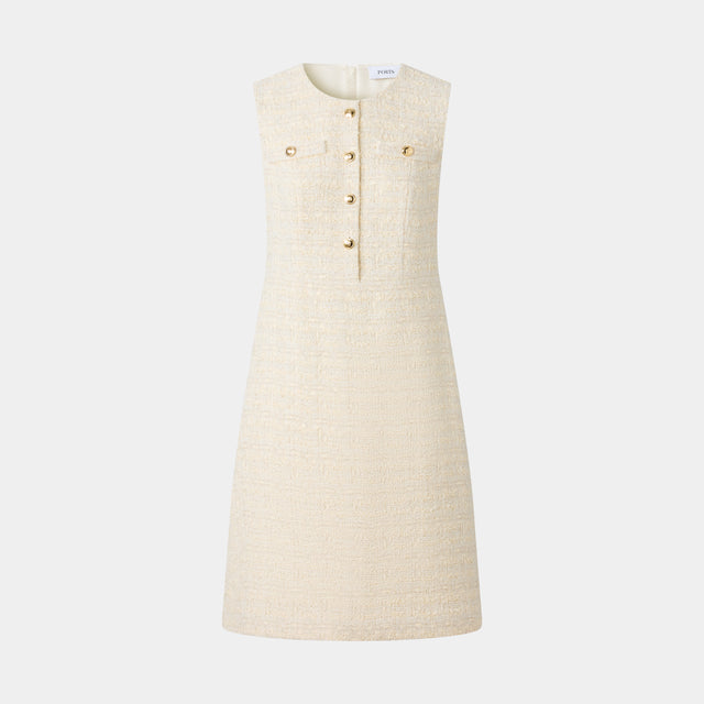 ports 1961 WHITE TWEED DRESS PEAR SORBET MIX